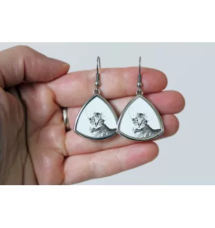 Oriental Cat - cat earrings, hanging earrings with a picture, personalized jewelry with Art-Dog brand print.