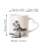 Orientalisch Tasse mit Katze, entzückende Tasse mit herzförmigem Henkel, universelles Geschenk der Marke Art-Dog