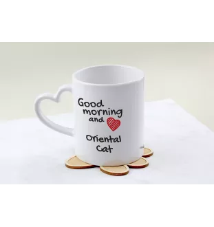 Oriental kubek z kotem good morning serce Art-Dog
