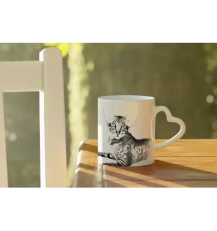 Oriental - cat mug, adorable heart-shaped handle mug, universal gift from Art-Dog brand