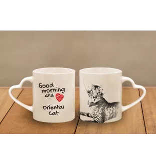 Oriental - tasse avec un chat, une tasse adorable avec une anse en forme de cœur, un cadeau universel de la marque Art-Dog