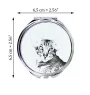 Oriental Cat - pocket mirror with a cat, personalized mirror for a purse, compact mirror with Art-Dog brand print