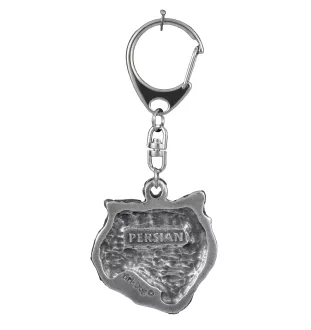 Persian Cat - silver-plated key ring, handbag decoration, backpack pendant by Art-Dog