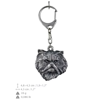 Persian Cat - silver-plated key ring, handbag decoration, backpack pendant by Art-Dog