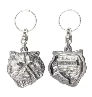Persian Cat - silver-plated key ring, handbag decoration, backpack pendant by Art-Dog