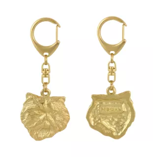 Persian Cat - Gilded key ring with cat, handbag decoration, luxury accessory by Art-Dog brand