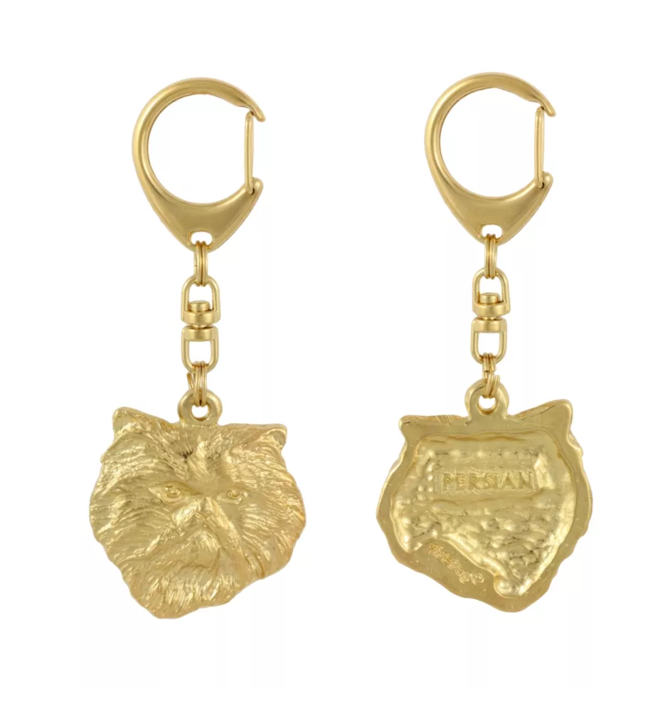 Persian Cat - Gilded key ring with cat, handbag decoration, luxury accessory by Art-Dog brand