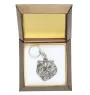 Persian Cat Silver-plated keychain with a cat in a decorative box, handbag ornament, backpack pendant by Art-Dog