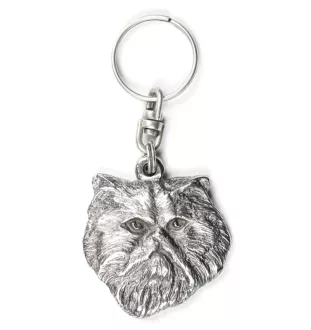 Persian Cat Silver-plated keychain with a cat in a decorative box, handbag ornament, backpack pendant by Art-Dog