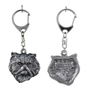 Chat persan - porte-clés argenté avec un chat dans une boîte cadeau, décoration de sac à main, pendentif pour sac à dos de la marque Art-Dog