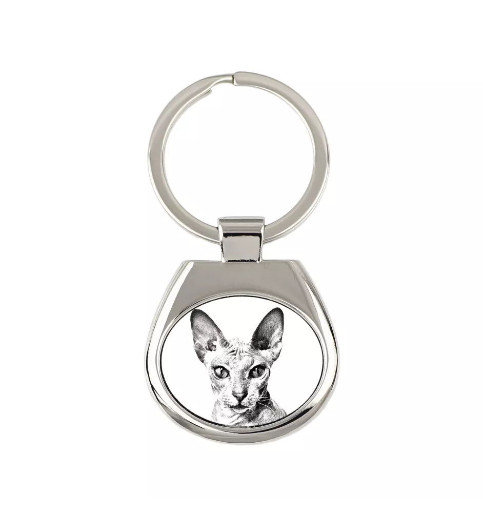 Peterbald - keychain with a cat, keychain with a print, personalized pendant from the Art-Dog brand