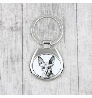 Peterbald - keychain with a cat, keychain with a print, personalized pendant from the Art-Dog brand