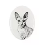 Peterbald - une plaque commémorative avec une photo de chat, une plaque funéraire avec une impression, une plaque ovale personnalisée de la marque Art-Dog
