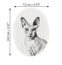 Peterbald - une plaque commémorative avec une photo de chat, une plaque funéraire avec une impression, une plaque ovale personnalisée de la marque Art-Dog
