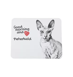 Peterbald - tapis de souris imprimé, tapis de souris personnalisé avec un chat, un gadget unique pour un employé de bureau de la marque Art-Dog