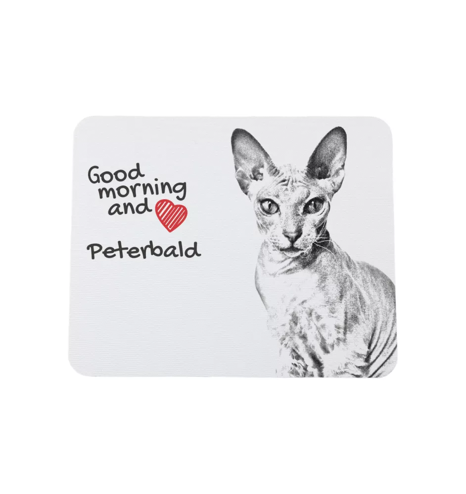 Peterbald - tapis de souris imprimé, tapis de souris personnalisé avec un chat, un gadget unique pour un employé de bureau de la marque Art-Dog