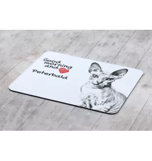 Peterbald - mouse pad with print, personalized cat pad, unique gadget for an office worker from the Art-Dog brand