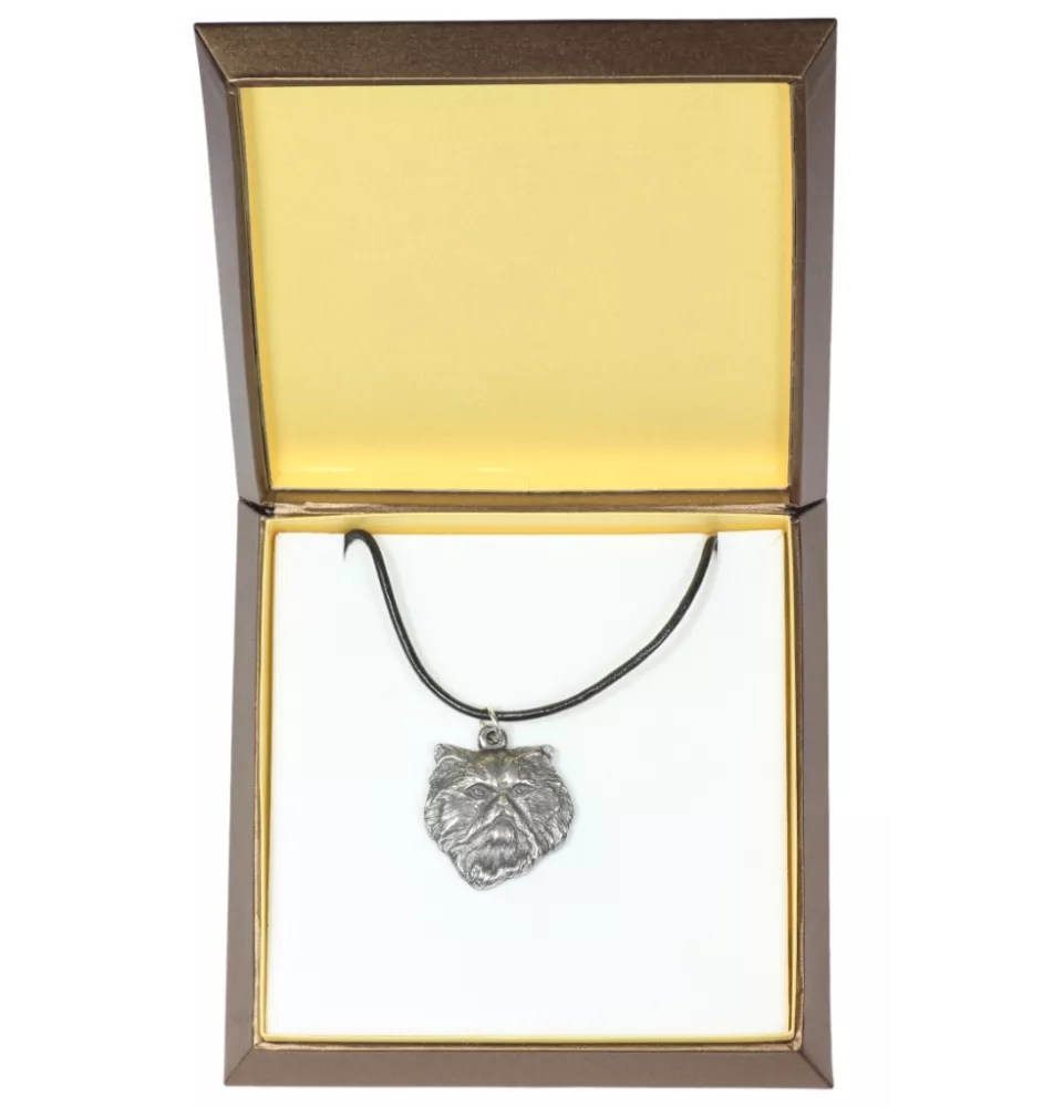 Perserkatze - Halskette mit Katze, versilberter Anhänger für den Katzenfan, einzigartiger Schmuck der Marke Art-Dog