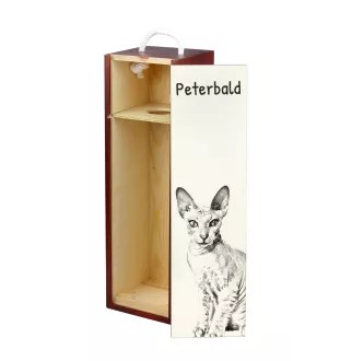 Peterbald - Weinbox mit Katze, Alkoholbox mit Grafik, personalisierte Geschenkbox der Marke Art-Dog