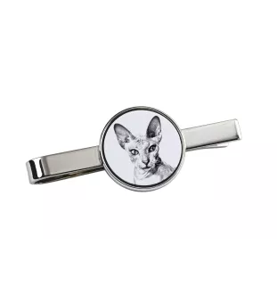 Peterbald - cat tie clip, personalized tie clip, unique gift for men from Art-Dog brand