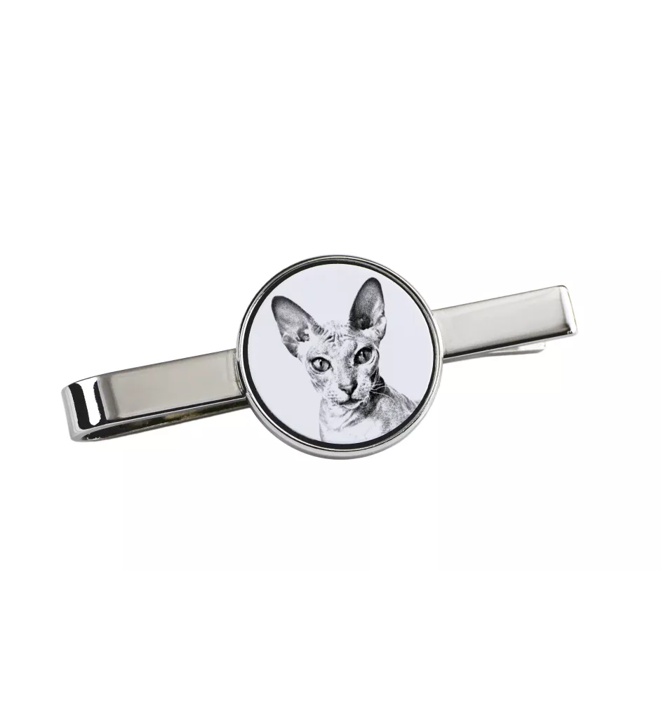 Peterbald - cat tie clip, personalized tie clip, unique gift for men from Art-Dog brand