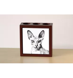 Peterbald - porte-stylo avec un chat, organiseur de bureau avec impression, décoration de bureau personnalisée de la marque Art-Dog