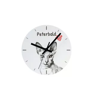 Peterbald - horloge murale avec un chat, horloge de table avec impression, décoration personnalisée de la maison de la marque Art-Dog