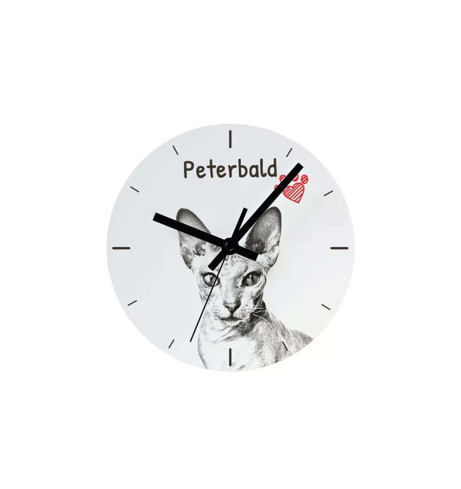 Peterbald - wall clock with a cat, shelf clock with a print, personalized home decoration from the Art-Dog brand