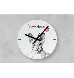 Peterbald - horloge murale avec un chat, horloge de table avec impression, décoration personnalisée de la maison de la marque Art-Dog