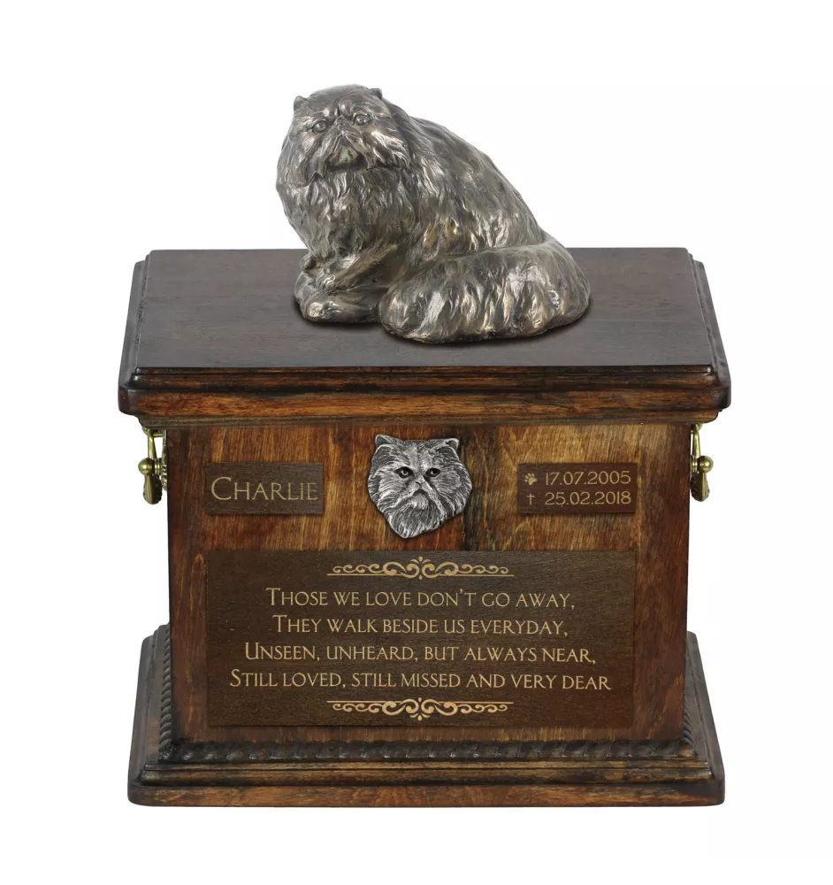 Persian - urn for cat ashes, urn with a statuette, personalized urn for cat ashes by Art-Dog