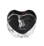 Peterbald - crystal clock with a picture of a cat, heart-shaped shelf clock, personalized standing clock by Art-Dog brand