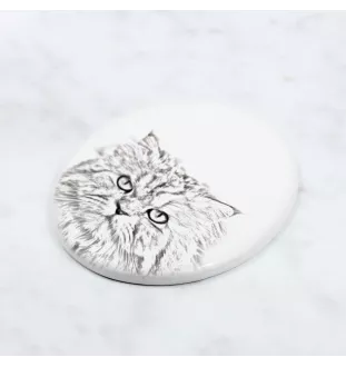 Chat persan - une plaque commémorative avec une photo de chat, une plaque funéraire avec une impression, une plaque ovale personnalisée de la marque Art-Dog