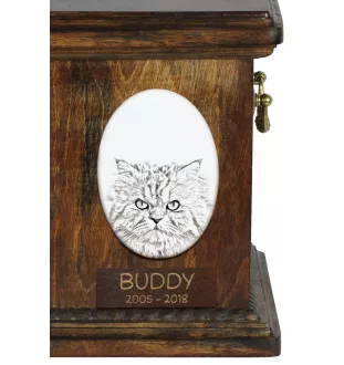 Persian Cat - commemorative plaque with a cat photo, tombstone with a print, personalized oval plaque from the Art-Dog brand