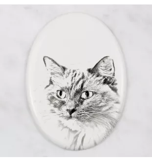 Ragdoll - une plaque commémorative avec une photo de chat, une plaque funéraire avec une impression, une plaque ovale personnalisée de la marque Art-Dog