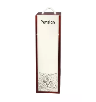 Chat persan - boîte à vin avec un chat, boîte à alcool avec une illustration, boîte personnalisée pour cadeau de la marque Art-Dog