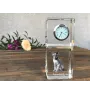 Peterbald - crystal clock with a photo, photo of a cat in crystal, personalized desk clock by Art-Dog brand