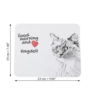 Ragdoll - mouse pad with print, personalized cat pad, unique gadget for an office worker from the Art-Dog brand