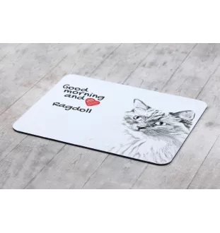 Ragdoll - mouse pad with print, personalized cat pad, unique gadget for an office worker from the Art-Dog brand