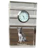Peterbald - glass clock with a photo, photo of a cat in crystal, personalized standing office clock by Art-Dog brand