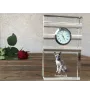 Peterbald - Glasuhr mit Foto, Katzenfoto im Kristall, personalisierte Standuhr für das Büro der Marke Art-Dog