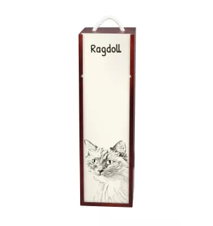 Ragdoll - boîte à vin avec un chat, boîte à alcool avec une illustration, boîte personnalisée pour cadeau de la marque Art-Dog