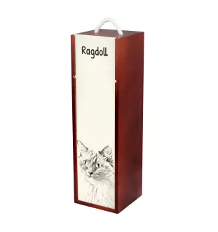 Ragdoll - wine box with a cat, alcohol box with graphics, personalized gift box from the Art-Dog brand
