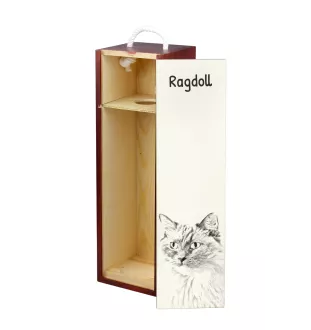 Ragdoll - wine box with a cat, alcohol box with graphics, personalized gift box from the Art-Dog brand