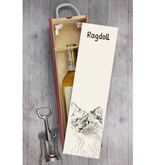 Ragdoll - wine box with a cat, alcohol box with graphics, personalized gift box from the Art-Dog brand