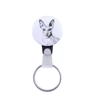 Peterbald - Porte-clés fait à la main avec l'image d'un chat, breloque pour sac, produit de la marque Art-Dog