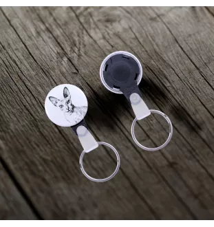 Peterbald - handgefertigter Schlüsselanhänger mit dem Bildnis einer Katze, Taschenanhänger, Produkt der Marke Art-Dog