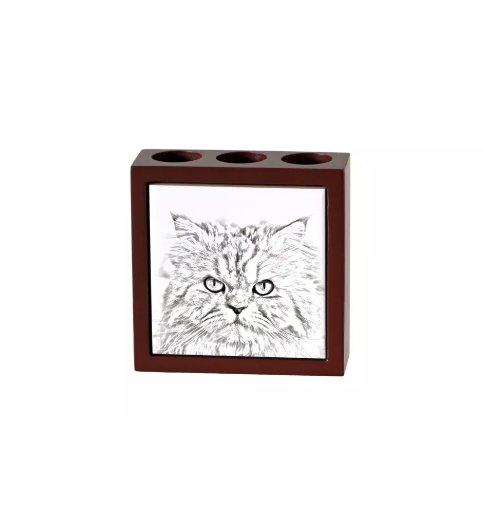 Chat persan - porte-stylo avec un chat, organiseur de bureau avec impression, décoration de bureau personnalisée de la marque Art-Dog