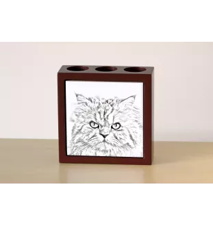 Chat persan - porte-stylo avec un chat, organiseur de bureau avec impression, décoration de bureau personnalisée de la marque Art-Dog