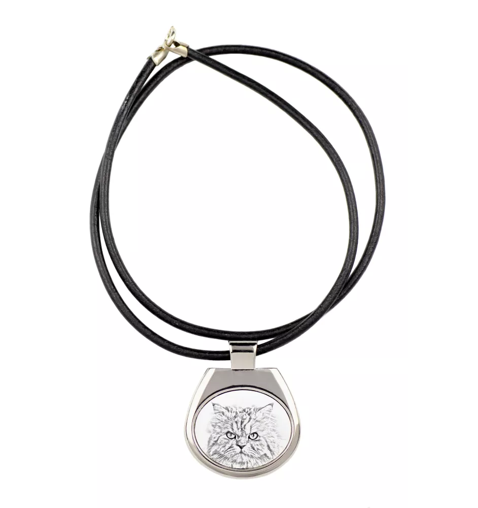 Persian Cat - cat necklace, personalized pendant with a photo, unique necklace for women and men by Art-Dog brand