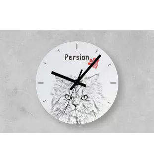 Chat persan - horloge murale avec un chat, horloge de table avec impression, décoration personnalisée de la maison de la marque Art-Dog